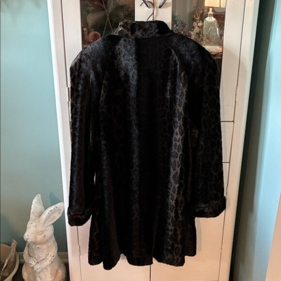 Lorovi sz 12 Vintage faux fur Leopard Print Coat euc - Picture 5 of 12